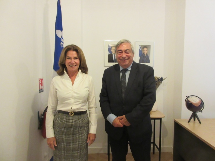 Le coprésident de la Commission avec Mme Michelle Boisvert, Déléguée générale du Québec en France.