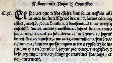 L’ordonnance de Villers-Cotterêts L’ordonnance de Villers-Cotterêts