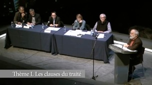 Capture d'écran de la vidéo sur YouTube : de g. à d. Robin Philpot, Fred Anderson, Charles-Philippe Courtois, Françoise Le Jeune, Denis Vaugeois, Pierre Maisonneuve © Rodolphe Galant, Pointe-à-Callière.